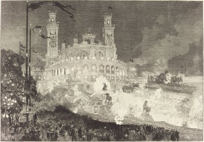 14 juli. Belysning av Trocadero-palatset av Auguste Lepere