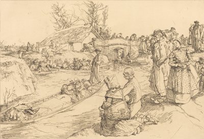 Begravning i Vendeen Marsh En begravning i Vendeen Marsh, 1901. av Auguste Lepere