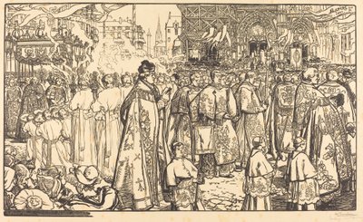 Corpus Christi procession i Nantes av Auguste Lepere