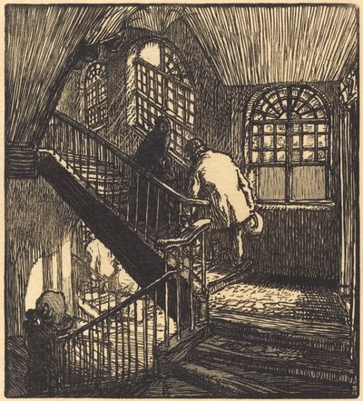 Trappa till huset där Chateau Rouge låg, publicerad 1901. av Auguste Lepere