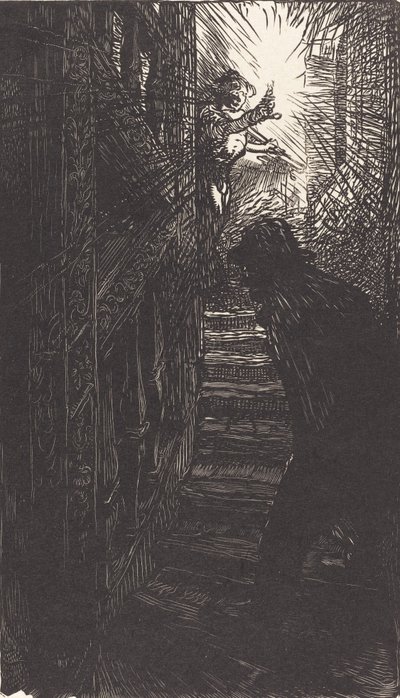 Skulpterad trappa rue Boutebrie, publicerad 1901. av Auguste Lepere