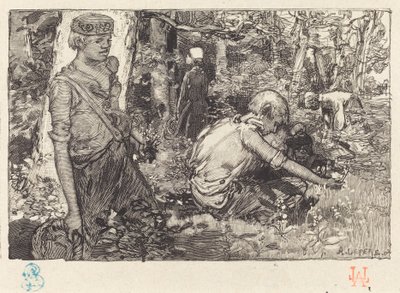 Samling av maj-lilja (La cueillette du muguet) av Auguste Lepere