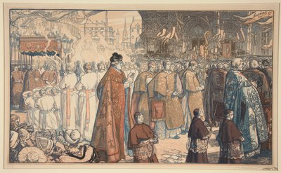 Corpus Christi procession? Nantes (Corpus Christi-processionen i Nantes) av Auguste Lepere