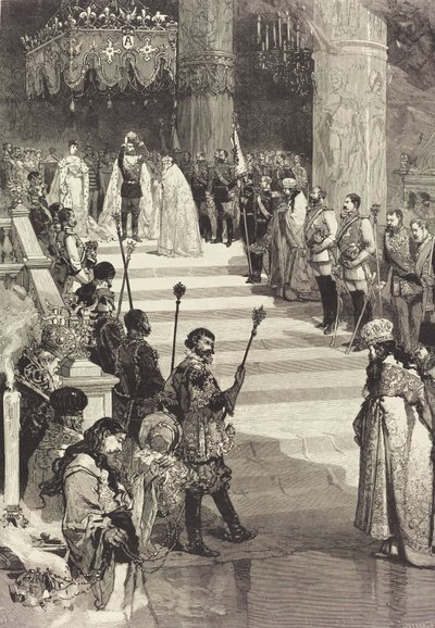 Kröningen av kejsar Alexander III av Ryssland 27 maj 1883. av Auguste Lepere