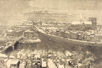 Paris under snö, utsikt från St.-Gervais Paris under snö, sett från toppen av St.-Gervaais, 1890. av Auguste Lepere