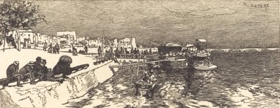 Pier vid Bercy Embarcadere a Bercy, 1890. av Auguste Lepere