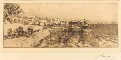 Pier of Bercy (Embarcadere, Quai de Bercy) av Auguste Lepere