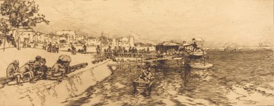 Pier of Bercy Embarcadere, quai de Bercy, 1891. av Auguste Lepere