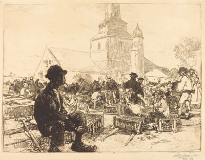 Fjäderfämarknad i St.-Jean-de-Mont av Auguste Lepere