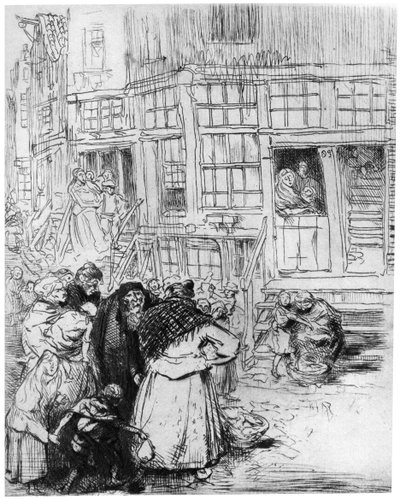 Judiska kvarteret i Amsterdam, c1870-1910 1924 av Auguste Louis Lepère