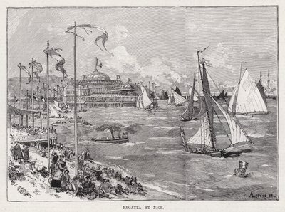 Regatta i Nice (gravyr) av Auguste Lepere