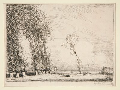 Ridån av poppel (Vendee) av Auguste Lepere