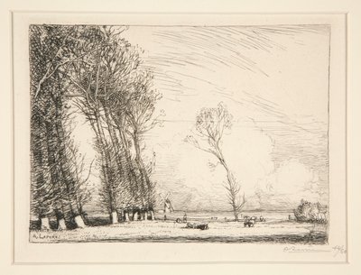 Ridån av poppel (Vendee) av Auguste Lepere