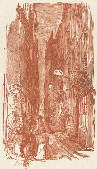Rue Saint-Severin, publicerad 1901. av Auguste Lepere
