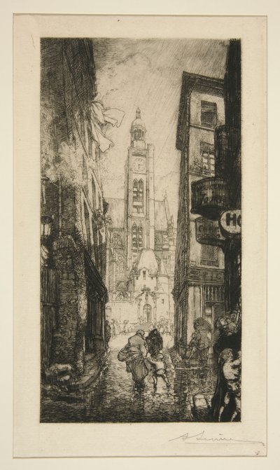 Rue de la Montagne Sainte-Geneviève, Paris av Auguste Lepere
