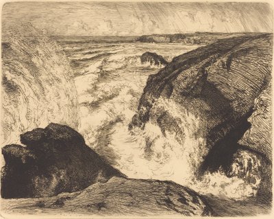 Spring Tide, Rocks of Zion Grande maree, rochers de Sion, Vendee, 1907. av Auguste Lepere
