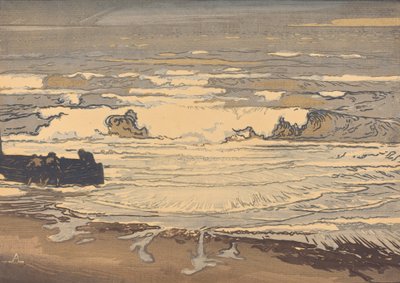 Unfurled Waves, Flod of September 1901 Les lames deferlent, maree de Septembre 1901, 1901. av Auguste Lepere