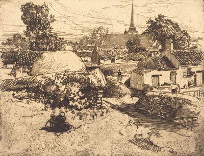 Vy över St.-Jean-de-Mont, Vendee Vy över St.-Jean-de-Mont, Vendee, 1892. av Auguste Lepere