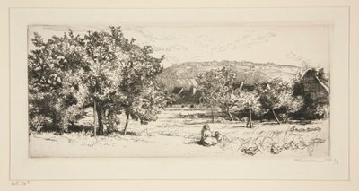 Byn Villeneuve-sur-Bellot (Seine-et-Marne) av Auguste Lepere
