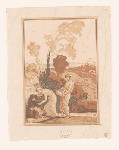 Musik och poesi hjälper artisten La Musique et la Poesie secourant les Artistes av Auguste Lepère (signed by artist)