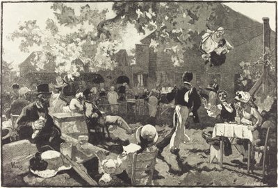Cabaret du Coq de Bruyère i Bois de Meudon av Auguste Lepère after Daniel Vierge