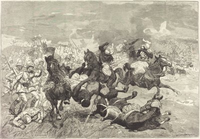I Sudan: Slaget vid El-Teb av Auguste Lepère and Jacques Beltrand after Józef Chelmonski