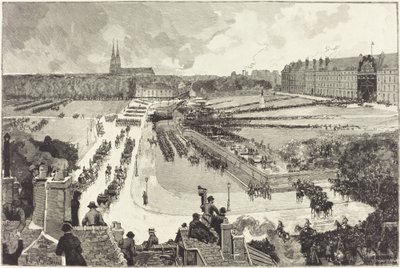Militära utmärkelser betalas ut till de dödliga kvarlevorna av amiral Courbet av Auguste Lepère and Louis Tinayre