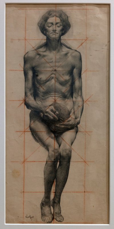 Corporal Study (penna på papper) av Auguste Levêque
