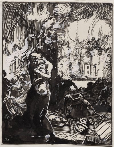 Branden i Louvain av Auguste Louis Lepère