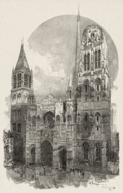 Illustrerad Rouen: Katedralen i Rouen av Auguste Louis Lepère