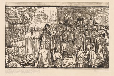 Corpus Christi processionen i Nantes av Auguste Louis Lepère