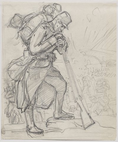 Retreaten efter Charleroi... av Auguste Louis Lepère