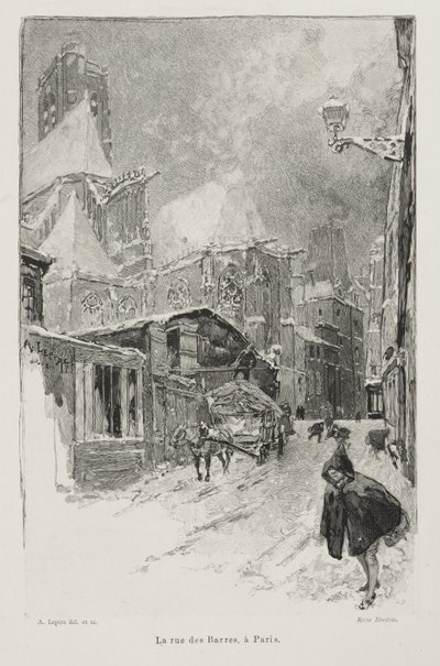 Rue des Barres, Paris av Auguste Louis Lepère