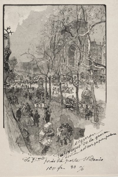 Boulevarderna, nära Porte St. Denis av Auguste Louis Lepère