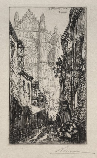 Narrow Street, Beauvais (An Alley, Beauvais) av Auguste Louis Lepère