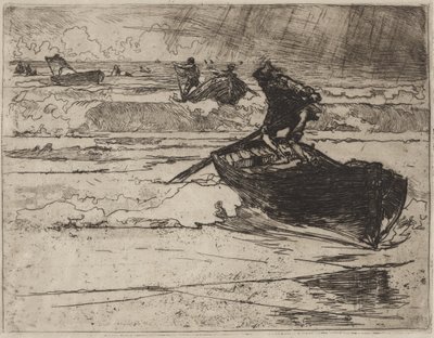 Fiskare som flyr före stormen av Auguste Louis Lepère