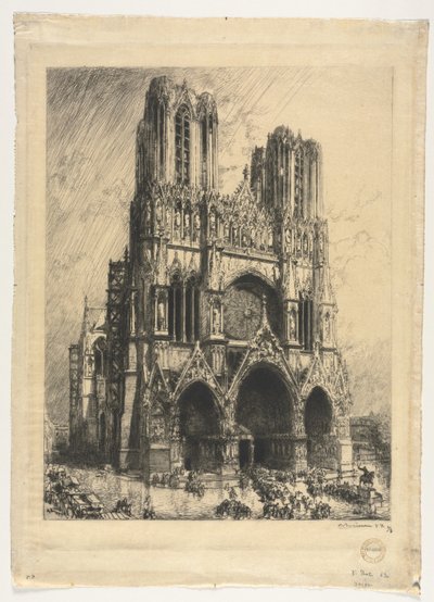 Reims katedral av Auguste Louis Lepère