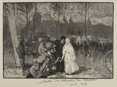 Lämnar Chatelet-teatern av Auguste Louis Lepère