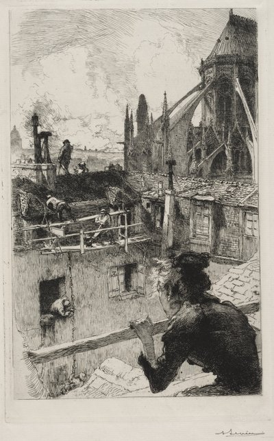 På hustaken nära Notre Dame av Auguste Louis Lepère