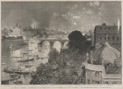 14 juli-firandet, belysning av Place de la République (efter H. Scott) av Auguste Louis Lepère