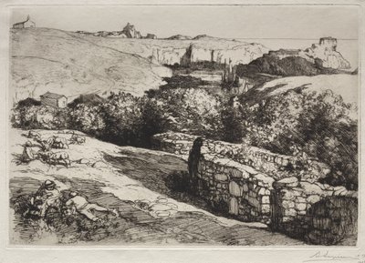Utsikt över hamnen i La Meule av Auguste Louis Lepère