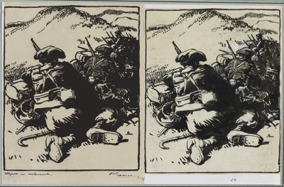 Alperna i bakhåll, 1914. av Auguste Louis Lepère