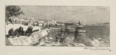 Pier vid Bercy av Auguste Louis Lepère