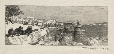 Pier vid Bercy. av Auguste Louis Lepère