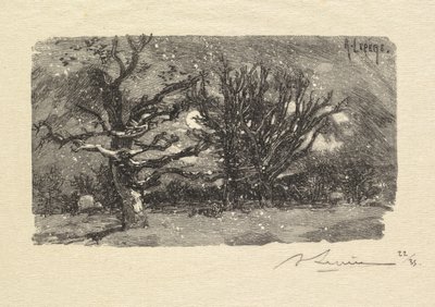 Fontainebleau Forest: Au dormoir de Lantara (La Forêt de Fontainebleau: Au dormoir de Lantara) av Auguste Louis Lepère