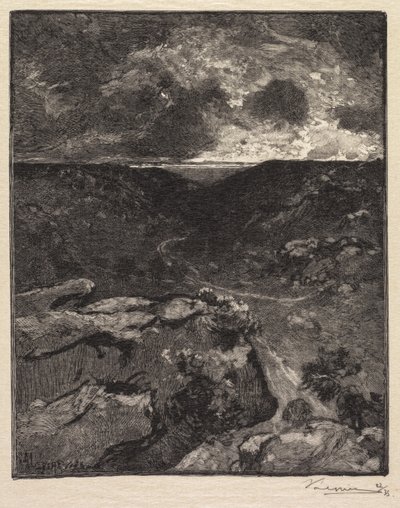 Fontainebleau-skogen: Francharddalen La Forêt de Fontainebleau: La Vallée de Franchard, 1890. av Auguste Louis Lepère