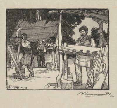 Fontainebleau Forest: Tillverkare av Slats La Forêt de Fontainebleau: Le Manufacturer de lattes, 189 av Auguste Louis Lepère