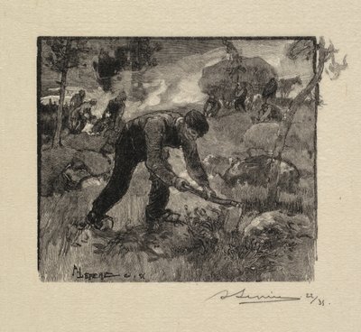 Fontainebleau Forest: Pulling the Heather av Auguste Louis Lepère