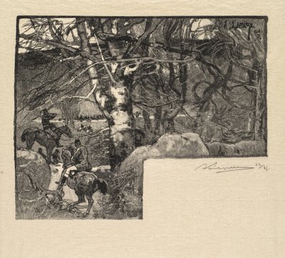 Fontainebleau Forest: Rid till hundarna vid Mont-Gérard av Auguste Louis Lepère