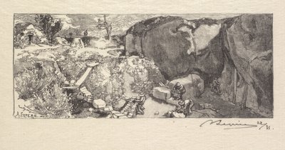 Fontainebleau-skogen: Sandstensbrott av Auguste Louis Lepère